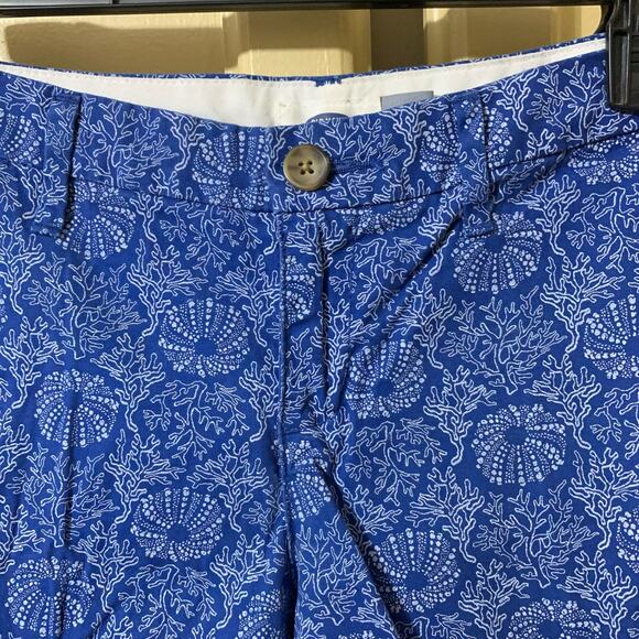 Old Navy Chino Blue Nautical Shells Coral Life Shorts Size 0 - Picture 3 of 7